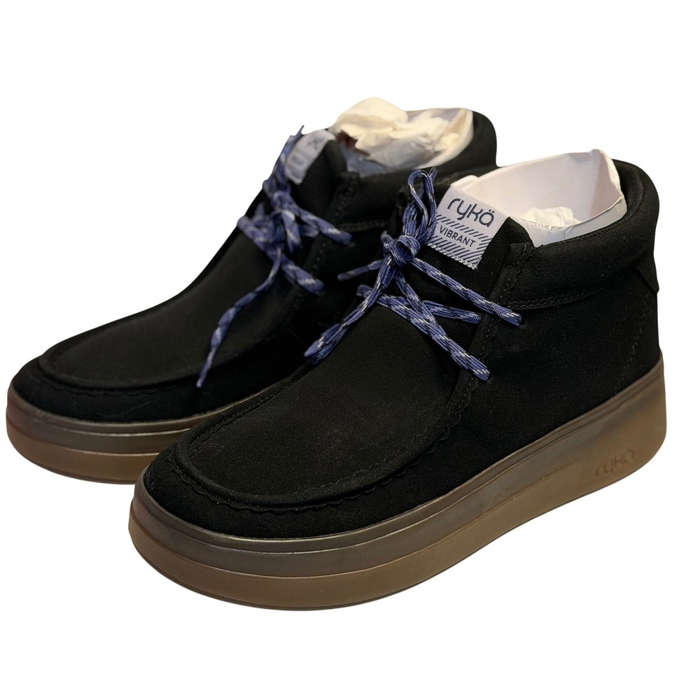 Ryka Vibrant Chukka Boot Black Gum Sole Lace Up‎ Comfort Sneakers Women 8.5 Wide